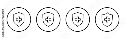 Health insurance icon vector. Insurance health document sign and symbol