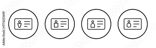 License icon vector. ID card icon. driver license, staff identification card