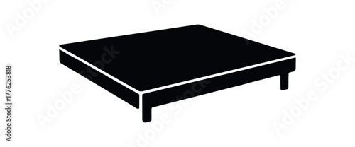 empty tabletop flat black solid vector illustration isolated on white background