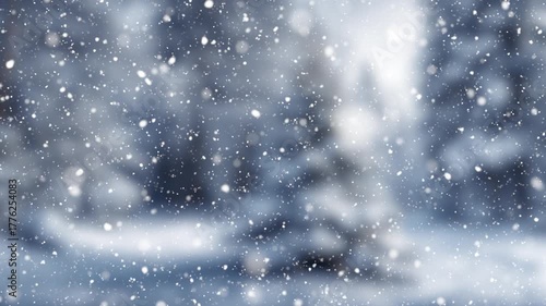 Calm Falling Snowflakes Winter Background. Christmas 4K Seamless loop