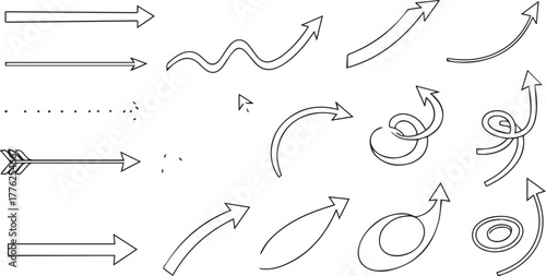 Hand Drawn Arrows Collection - Vector Illustration of Directional Signs for Design Elements, Infographics and Web Graphics