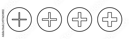 Plus icon vector. Add plus sign and symbol
