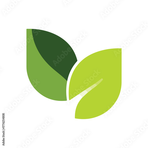 Green leaf eco symbol vector