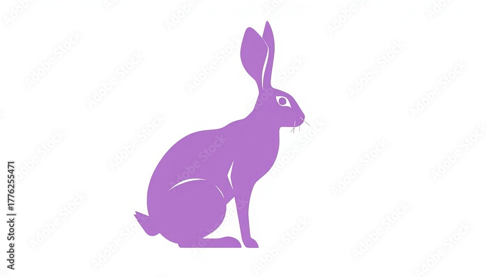 Obraz premium Elegant geometric hare silhouette, isolated on white High-resolution image, elegant, high resolution