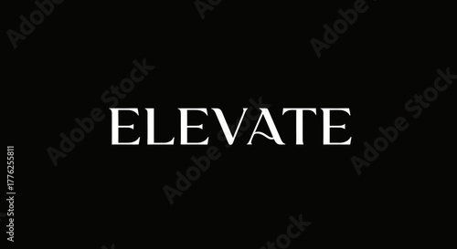 The word ELEVATE in white capital letters against a solid black background.