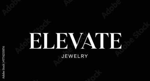 A minimalist black background features the 'ELEVATE JEWELRY' logo in white, with the word 'ELEVATE' prominently displayed above 'JEWELRY'.