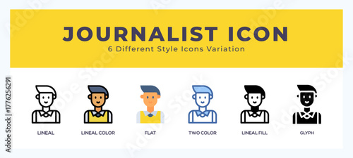 Journalist vector icons designed. icon symbol set.