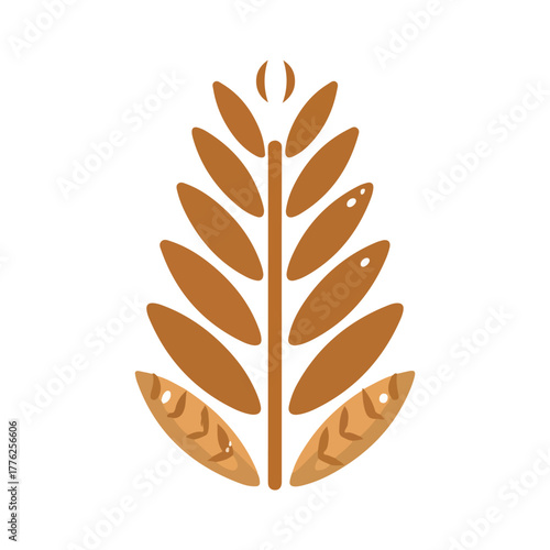 Golden leaf botanical vector design
