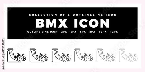 BMX Icon Collection. 6 Outline Line Icons