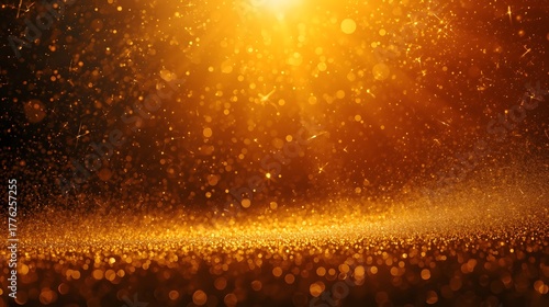 Gold background with sparkling particles