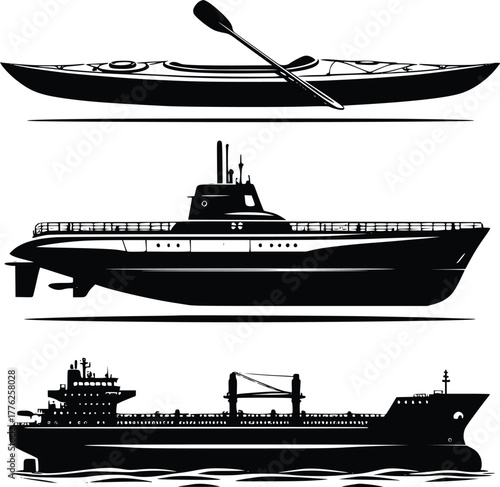 Watercraft silhouettes collection