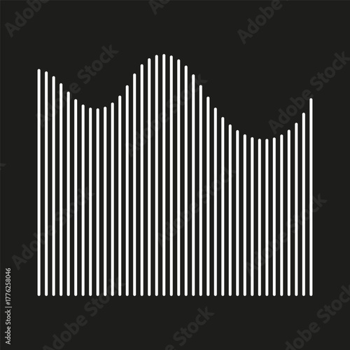 Sound wave bars. Audio frequency chart. Vertical music graph. Vector equalizer symbol.