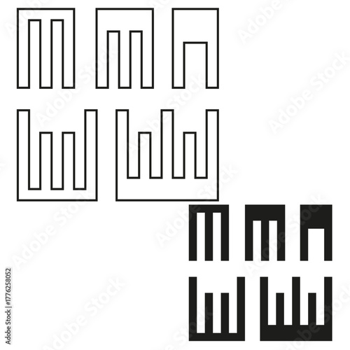 Sound equalizer bar. Audio volume indicator. Minimal wave Vector. Graphic music element.