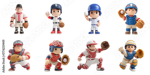 Wallpaper Mural Cartoon baseball pitcher png collection in 3d transparent for sport character presentation. Torontodigital.ca