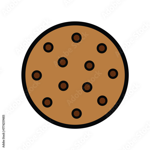 Cookie dessert round icon vector