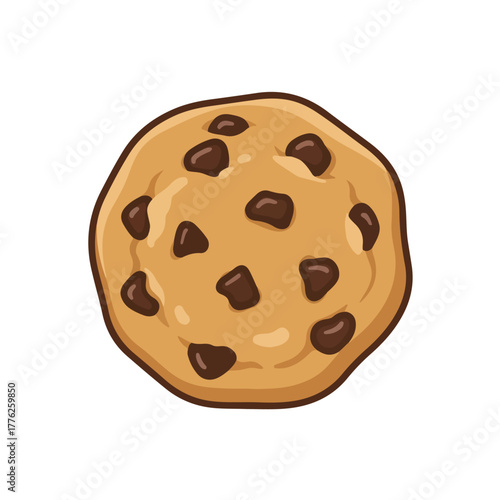 Chocolate chip cookie vector