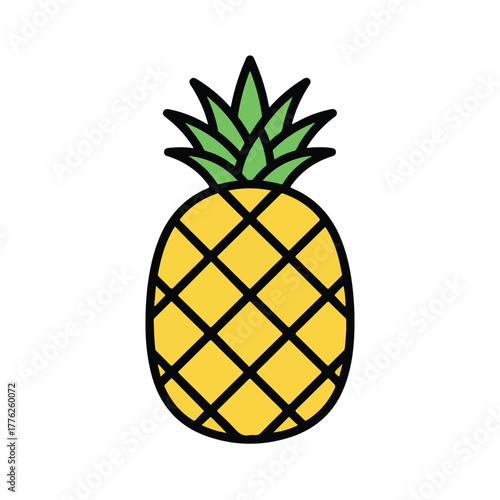 Pineapple fruit flat vector design