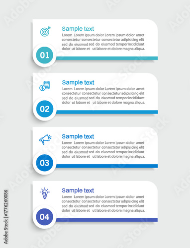 Business infographic template with 4 options or steps
