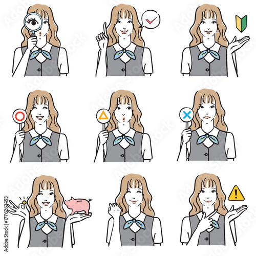 オフィス女性の表情いろいろ　ノーマル3