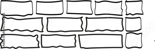 Collection of hand drawn rough square and rectangular frames collection of irregular, hand-drawn square and rectangular frames with a sketchy, organic border. Perfect for creative design elements.