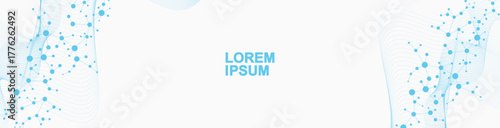 Structure molecule and communication Dna, atom, neurons. Science concept for your design. Connected lines with dots. Medical, technology, chemistry, science background. illustration.