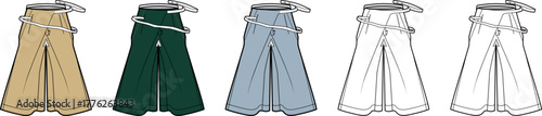 Fashionable Wrap Pants Illustration in Multiple Colors