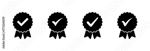 Approved icon vector illustration. Certified Medal Icon. check mark