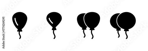 Balloon icon vector illustration. Party balloon sign and symbol