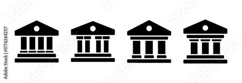 Bank icon vector illustration. Bank sign and symbol, museum, university