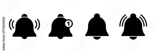 Bell Icon vector illustration. Notification sign and symbol for web site design