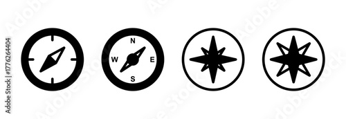 Compass icon vector illustration. arrow compass icon sign and symbol