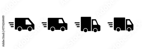 Delivery truck icon vector illustration. Delivery truck sign and symbol. Shipping fast delivery icon