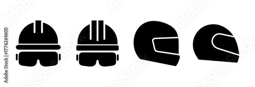 Helmet icon vector illustration. Motorcycle helmet sign and symbol. Construction helmet icon. Safety helmet