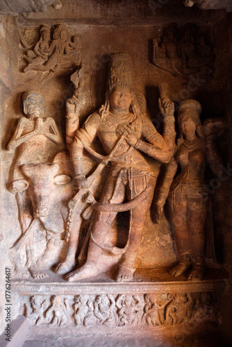 bas relief on the wall of temple