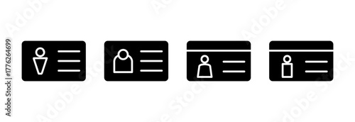 License icon vector illustration. ID card icon. driver license, staff identification card