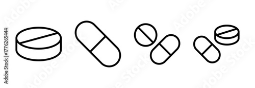 Pills icon vector illustration. capsule icon. Drug sign and symbol