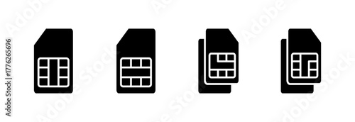 Sim card icon vector illustration. dual sim card sign and symbol