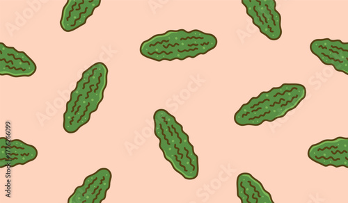Cute pickle pattern background vector design