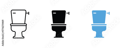 Toilet icon set vector on white background. restroom, sanitation, bathroom, lavatory, symbol.
