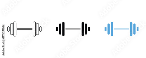 Dumbbell icon set vector on white background, gym and fitness equipment symbol.