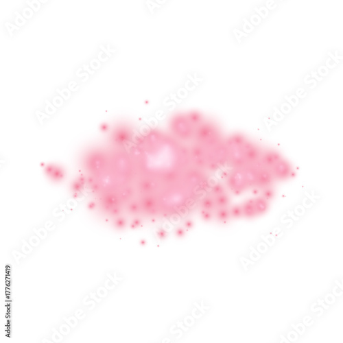 Red magic sparks and dust stars. Red glow flare light effect. Vector particles