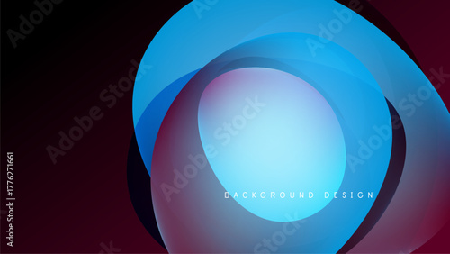 Abstract circular design. Blue, purple hues blend. Dark background creates contrast, modern aesthetic. Minimalist composition.