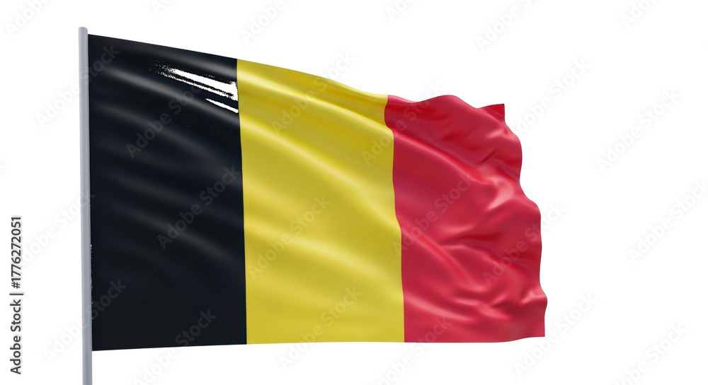 Obraz premium Belgian Flag Waving Belgium national isolated on a transparent background