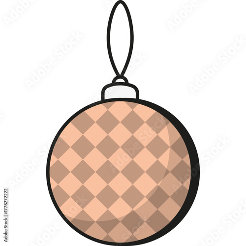 Orange Christmas Bauble, Vector Icon Illustration