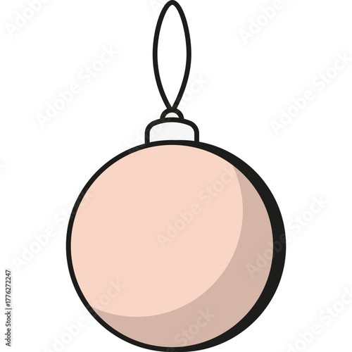 Orange Christmas Bauble, Vector Icon Illustration