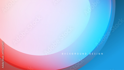 Abstract gradients blend, creating flowing curves. Colors shift from red to blue, with white center. Minimalist design, modern aesthetic.
