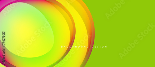 Vibrant layered circles create dynamic green background. Modern design features smooth color transitions, ideal for presentations.