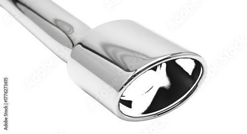Chrome Exhaust Pipe Tip a0c3 isolated on a transparent background