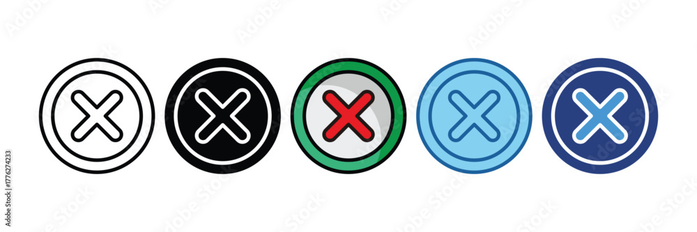 Obraz premium Cross Mark Icon Element For Design