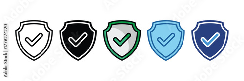 Verified Shield  Icon Element For Design